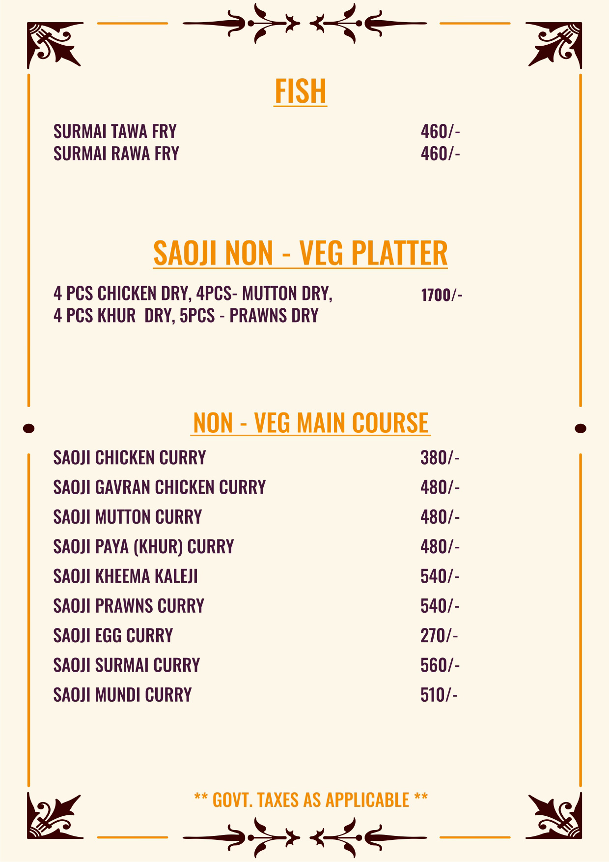 menus